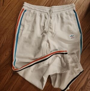 Adidas White Joggers. Womens L